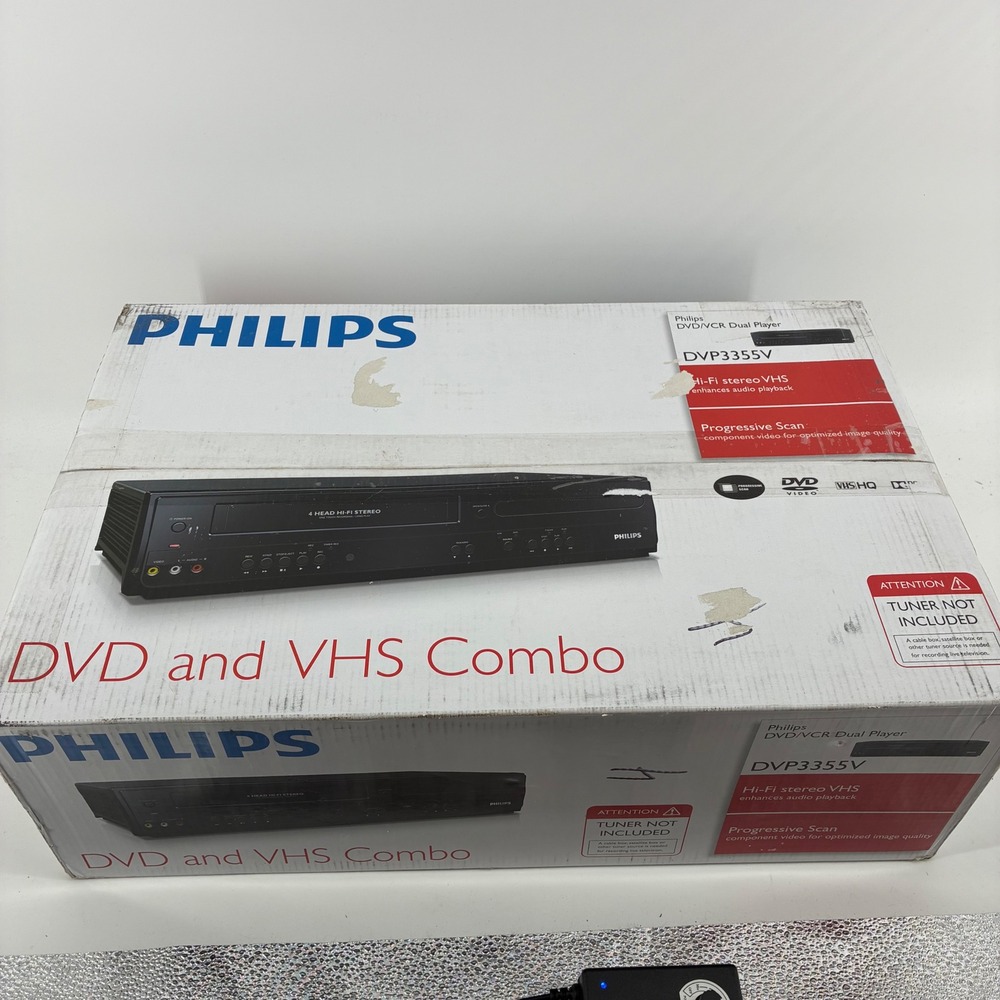Philips DVP3355V DVD VHS Combo Player Hi-Fi Stereo Progressive Scan Black
